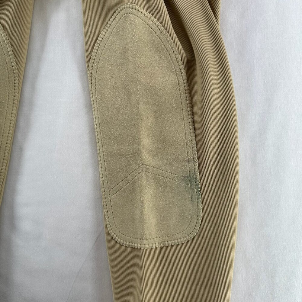 TuffRider Pants Womens Sz S Ride N' Go Ribbed Knee Patch Breeches Equestrian Tan - Picture 8 of 11